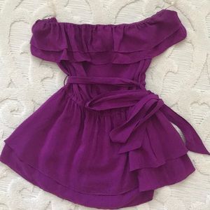 Fuschia strapless top